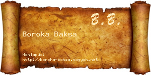 Boroka Baksa névjegykártya